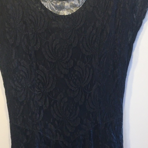 Vintage Gothic Beaded Lace Black Maxi Dress. Medium - Picture 10 of 14